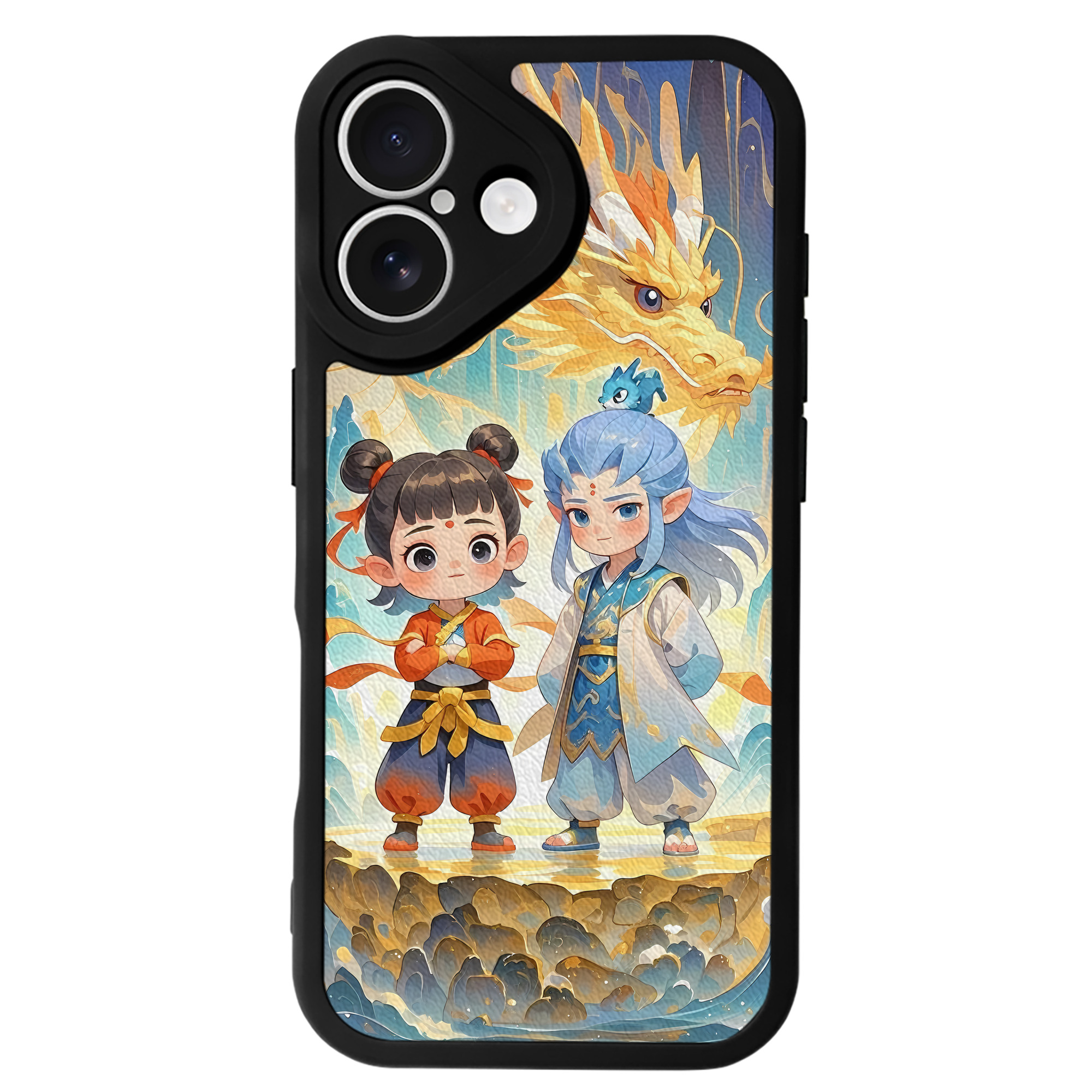 （画像用） Ne Zha 2 ナタ 魔童の大暴れ 【iPhone 16シリーズ対応】シリコンスマホケース（レザー調） 材質：シリコン